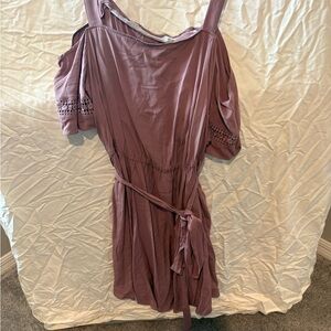 City Chic Mauve Cold-Shoulder Mini Dress